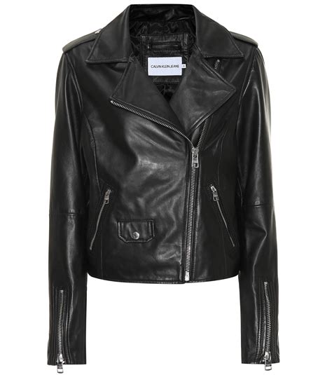calvin klein leather jacket women quality